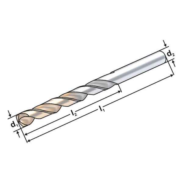 HSSE-Spiralbohrer 135° 11,4 mm DIN 338 | TIN beschichtet